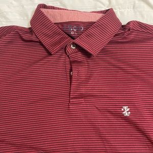 Men’s golf shirt Izod with stretch xl dark red and black striped polo